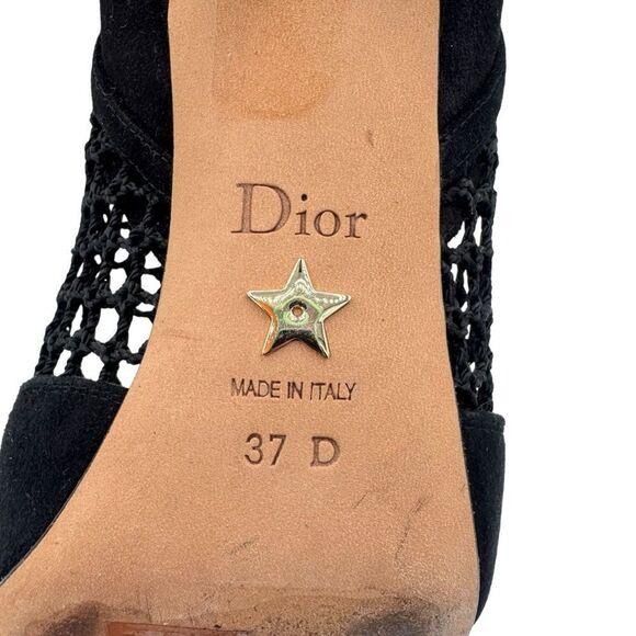 Dior “Dior-I” Suede and Mesh Booties Ankle Boots Black Size 7 - Picture 10 of 13